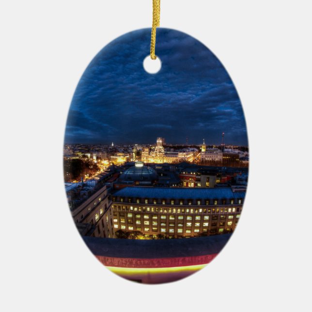 Madrid's Skyline Ceramic Ornament (Front)