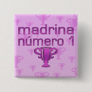Madrina  Número 1 2 Inch Square Button
