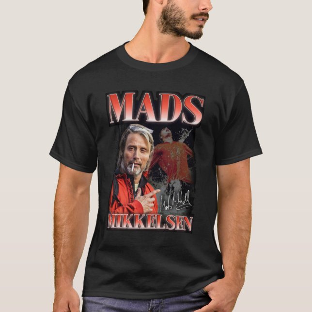 Mads Mikkelsen 90s Style Graphic  (version 2) Prem T-Shirt (Front)