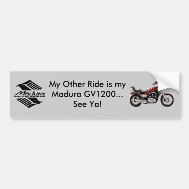 Madura GV1200 Grey Bumper Sticker (Front)