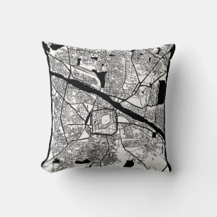 Madurai Tamil Nadu City Map Throw Pillow