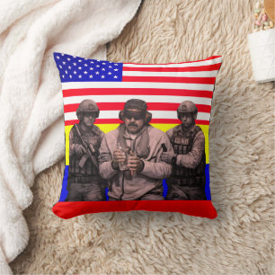 Maduro Captured Live in Hilarious USA Sting Throw Pillow