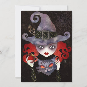 Maelba, the Red Witch Halloween Party Invitations
