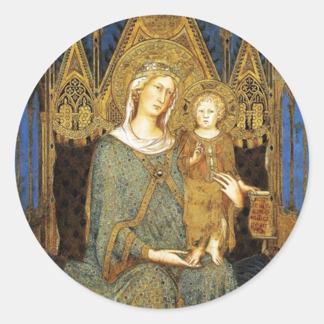 MAESTA ,VIRGIN WITH CHILD Christmas Classic Round Sticker (Front)