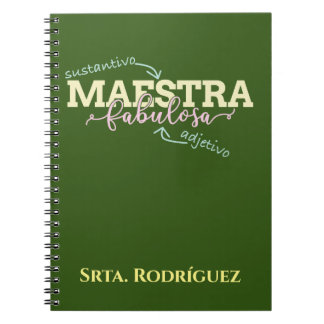 Maestra Fabulosa Personalized Spanish Teacher Notebook