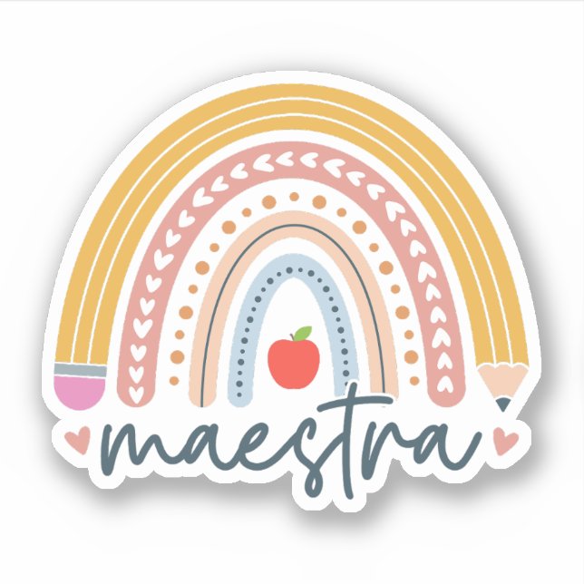 Maestra Rainbow, Spanish Teacher Appreciation Gift (Front)