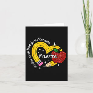 Maestra Spanish Teacher Back To School First Day O Card