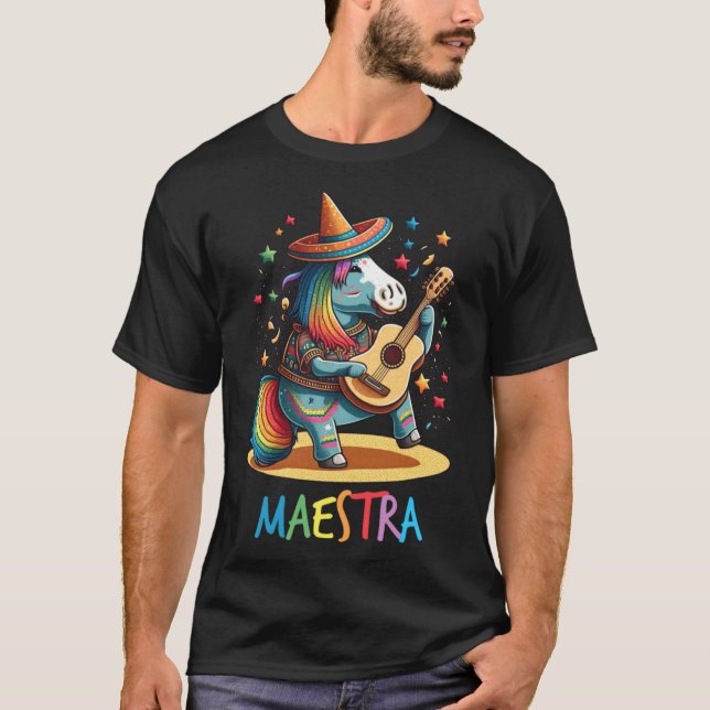 Maestra Spanish Teacher Unicorn Profesora T-Shirt (Front)