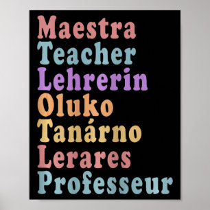 Maestra Teacher - Teacher Names In Different Langu Poster