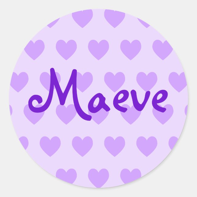 Maeve on Purple Heart Classic Round Sticker (Front)