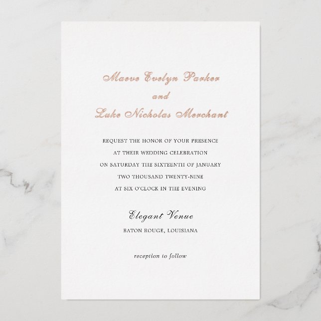 Maeve Traditional Wedding Invitation (Front)