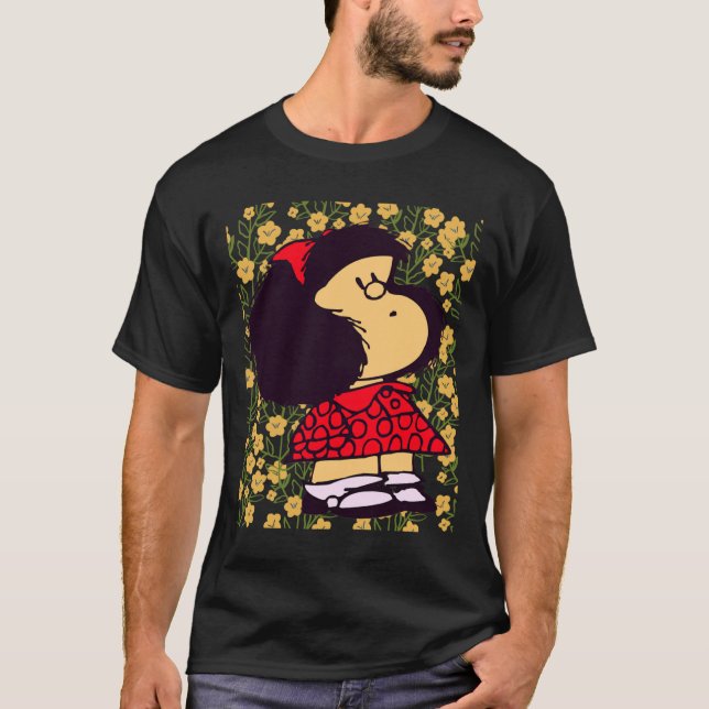Mafalda and flowers2 T-Shirt (Front)