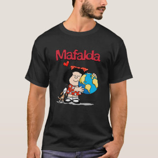 Mafalda, the world and her puppy. T-Shirt
