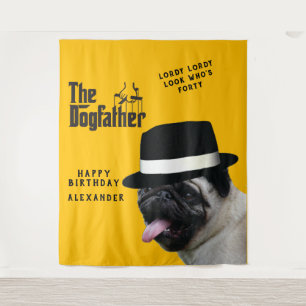 Mafia 40th 🐾 Birthday Dogfather Mobster Funny  Tapestry
