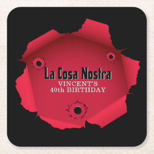 Mafia Themed Square Paper Coaster