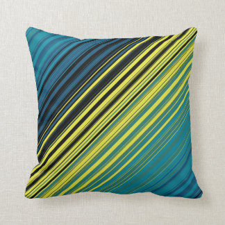 Mag Green Multi Diagonal Stripes Throw Pillow