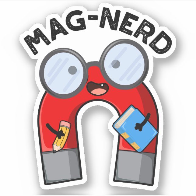Mag-nerd Funny Nerd Magnet Pun  (Front)