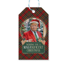 MAGA Christmas Tartan Plaid Trump Gift Tag