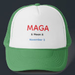 MAGA hat<br><div class="desc">Most Americans Generally Agree. Wearing this hat will save the world.</div>