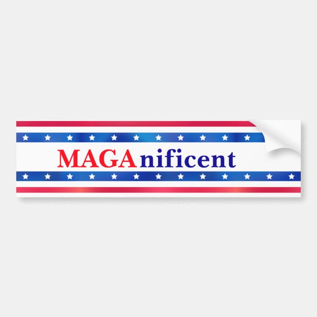MAGA Maganificent Quote American Patriot USA Stars Bumper Sticker (Front)
