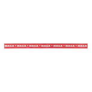 MAGA Red and White Ribbon Satin Ribbon