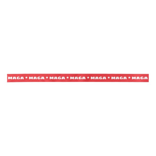 MAGA Red and White Ribbon Satin Ribbon (Front)