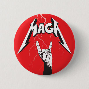 MAGA Rock Salute Horns-Sign USA 1st Sick Rad Epic 2 Inch Round Button