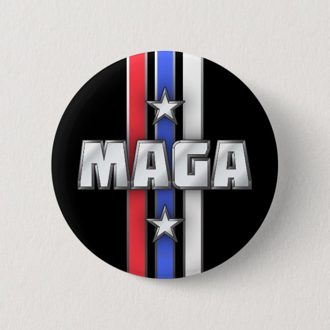 MAGA Stars & Stripes Make America Great Again Hot 2 Inch Round Button (Front)