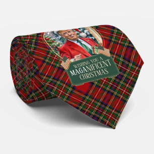 MAGA Trump tartain plaid cravate de Noël