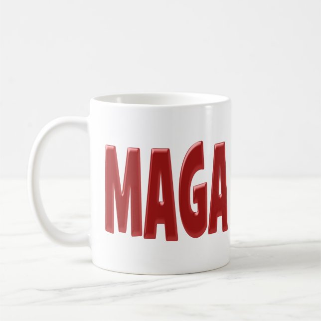 MAGA with red half text Coffee Mug (Left)