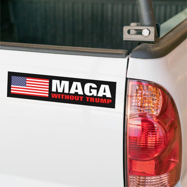 MAGA without Trump American flag bumper sticker (On Truck)