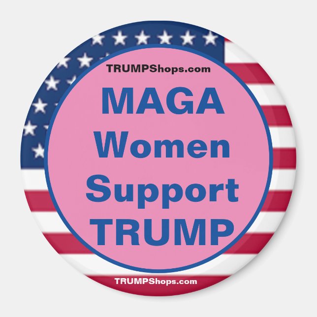 MAGA Women Support TRUMP Pink Patriotic magnet (Front)