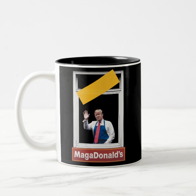 MAGADonald's Trump 2024 Two-Tone Coffee Mug (Left)