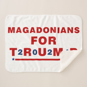 Magadonians For Trump 2024 Red Blue Star Sherpa Blanket
