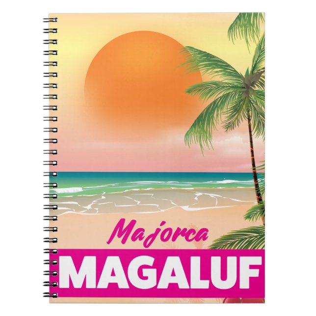 Magaluf Majorca beach travel poster Notebook (Front)