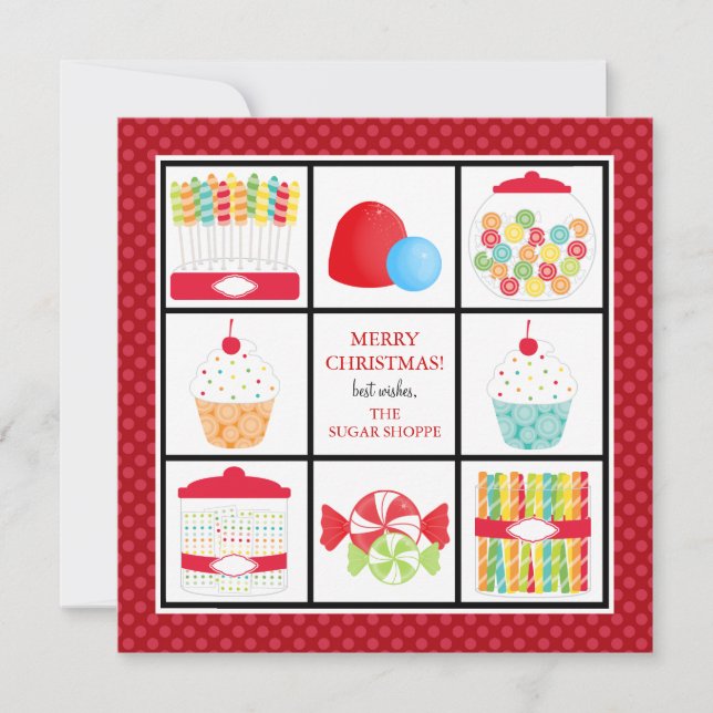 Magasin de bonbons Cartes de Noël d'affaires (Devant)