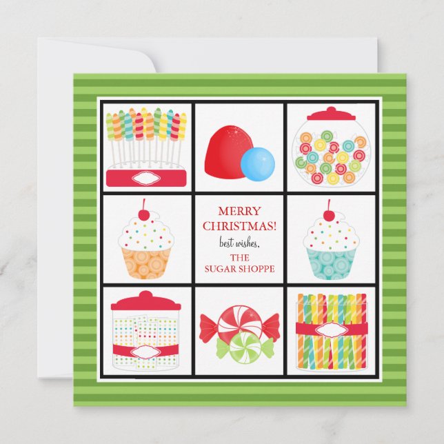 Magasin de bonbons Cartes de Noël d'affaires (Devant)