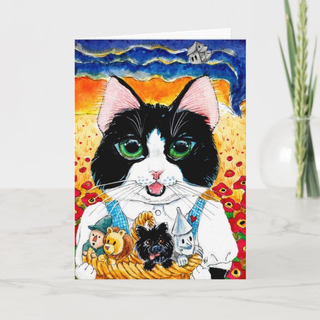 Magasin de chat mignon de carte de voeux Oz (Devant)