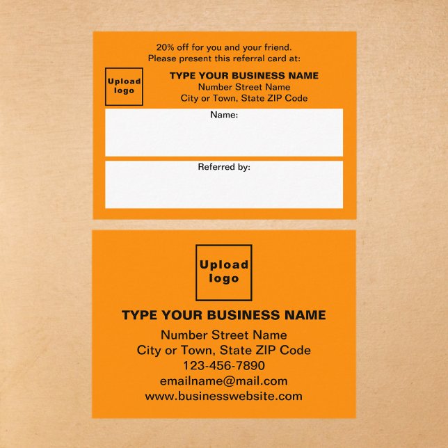 Magasiner ou faire une Boutique Carte de recommand (Business orange color referral card for for your customers and their family, relatives or friends.)