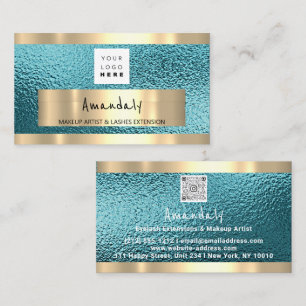 Magasinez QR CODE Logo Carte de visite bleu métall
