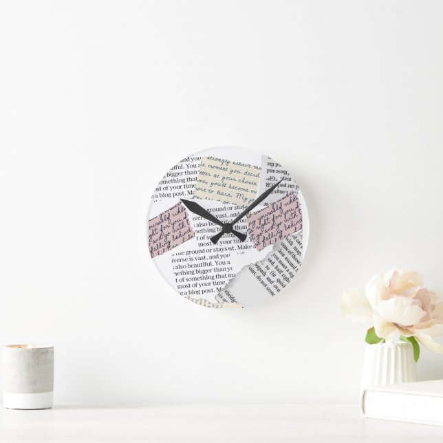 Magazine Aesthetic – Retro Editorial Style Round Clock (Home)