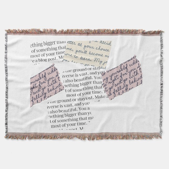 Magazine Aesthetic – Retro Editorial Style Throw Blanket (Front)