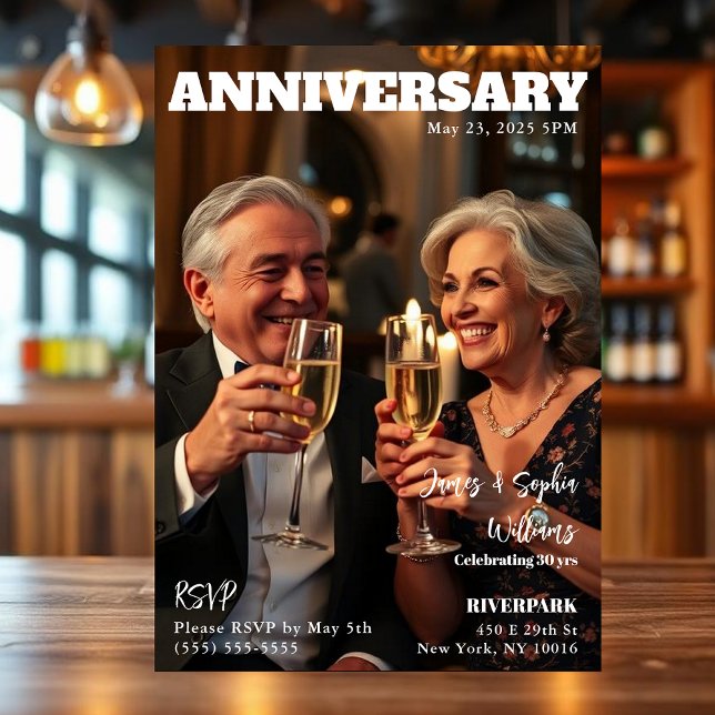 Magazine Cover Anniversary Invitation (Magazine Cover Anniversary Invitation )