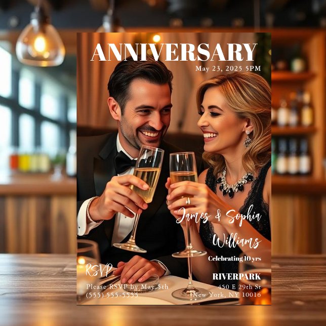 Magazine Cover Anniversary Invitation (Magazine Cover Anniversary Invitation)