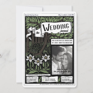magazine Cover Art Nouveau Wedding Invitation