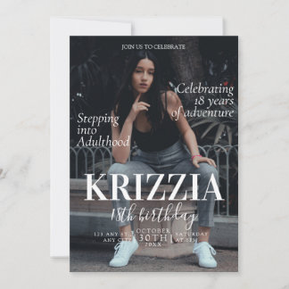 Magazine Cover Birthday Invitation Card