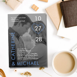 Magazine Cover Dark Photo Modern Minimalist Blue Invitation