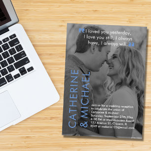 Magazine Cover Dark Photo Modern Minimalist Blue Invitation