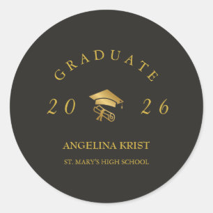 Magazine Cover Graduation Black Gold Sticker