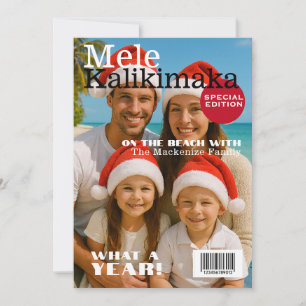 Magazine Cover Mele Kalikimaka Family Personalized Holiday Card